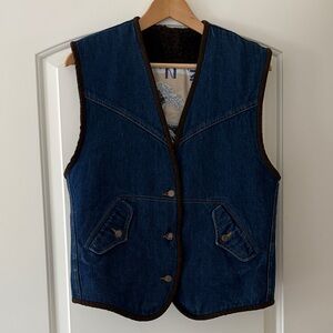 Vintage unisex Kenzo denim shearling vest